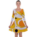 Abstract Pattern Quarter Sleeve Skater Dress