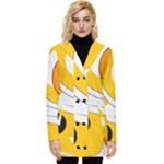 Abstract Pattern Button Up Hooded Coat 