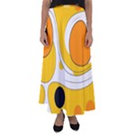 Abstract Pattern Flared Maxi Skirt