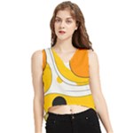 Abstract Pattern V-Neck Cropped Tank Top