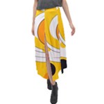 Abstract Pattern Velour Split Maxi Skirt