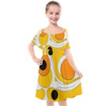 Abstract Pattern Kids  Cut Out Shoulders Chiffon Dress