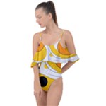 Abstract Pattern Drape Piece Swimsuit