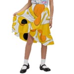 Abstract Pattern Kids  Ruffle Flared Wrap Midi Skirt