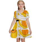 Abstract Pattern Kids  Short Sleeve Tiered Mini Dress