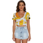Abstract Pattern V-Neck Crop Top
