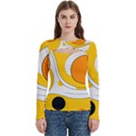 Abstract Pattern Women s Cut Out Long Sleeve T-Shirt