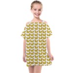 Little Bird Motif Pattern Wb Kids  One Piece Chiffon Dress