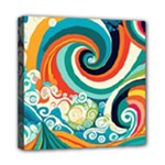 Waves Ocean Sea Abstract Whimsical Mini Canvas 8  x 8  (Stretched)