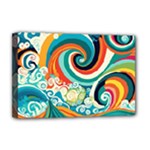 Waves Ocean Sea Abstract Whimsical Deluxe Canvas 18  x 12  (Stretched)