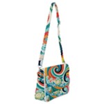 Waves Ocean Sea Abstract Whimsical Shoulder Bag with Back Zipper