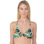 Waves Ocean Sea Abstract Whimsical Reversible Tri Bikini Top