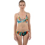 Waves Ocean Sea Abstract Whimsical Wrap Around Bikini Set