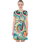 Waves Ocean Sea Abstract Whimsical Adorable in Chiffon Dress