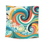 Waves Ocean Sea Abstract Whimsical Square Tapestry (Small)