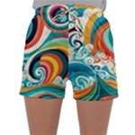 Waves Ocean Sea Abstract Whimsical Sleepwear Shorts