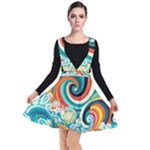 Waves Ocean Sea Abstract Whimsical Plunge Pinafore Dress