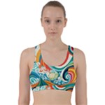 Waves Ocean Sea Abstract Whimsical Back Weave Sports Bra