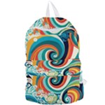 Waves Ocean Sea Abstract Whimsical Foldable Lightweight Backpack