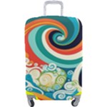 Waves Ocean Sea Abstract Whimsical Luggage Cover (Large)