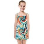 Waves Ocean Sea Abstract Whimsical Kids  Summer Sun Dress