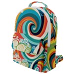 Waves Ocean Sea Abstract Whimsical Flap Pocket Backpack (Small)