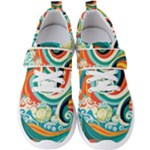 Waves Ocean Sea Abstract Whimsical Men s Velcro Strap Shoes