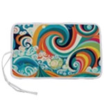Waves Ocean Sea Abstract Whimsical Pen Storage Case (L)