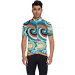 Waves Ocean Sea Abstract Whimsical Men s Short Sleeve Cycling Jersey