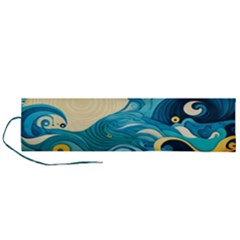 Waves Wave Ocean Sea Abstract Whimsical Roll Up Canvas Pencil Holder (L) from ZippyPress