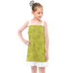 Stylized Botanic Print Kids  Overall Dress