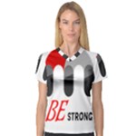 Be Strong  V-Neck Sport Mesh T-Shirt