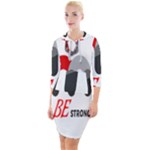 Be Strong  Quarter Sleeve Hood Bodycon Dress