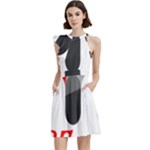 Be Strong  Cocktail Party Halter Sleeveless Dress With Pockets