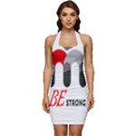 Be Strong  Sleeveless Wide Square Neckline Ruched Bodycon Dress
