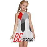 Be Strong  Kids  Halter Collar Waist Tie Chiffon Dress