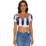 Be Strong Short Sleeve Square Neckline Crop Top 