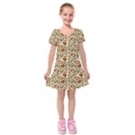 Floral Design Kids  Short Sleeve Velvet Dress