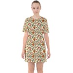 Floral Design Sixties Short Sleeve Mini Dress