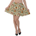 Floral Design Velvet Skater Skirt