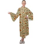 Floral Design Maxi Velvet Kimono