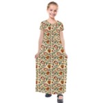 Floral Design Kids  Short Sleeve Maxi Dress