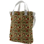 Floral Design Canvas Messenger Bag