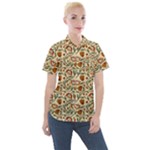Floral Design Women s Short Sleeve Pocket Shirt