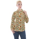 Floral Design Women s Long Sleeve Pocket Shirt