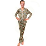 Floral Design Kids  Satin Long Sleeve Pajamas Set