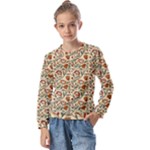 Floral Design Kids  Long Sleeve T-Shirt with Frill 