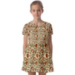 Floral Design Kids  Short Sleeve Pinafore Style Dress