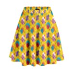 Heart Diamond Pattern High Waist Skirt