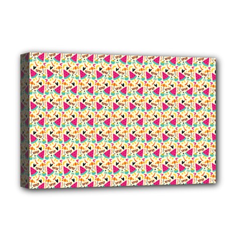 Summer Watermelon Pattern Deluxe Canvas 18  x 12  (Stretched) from ZippyPress